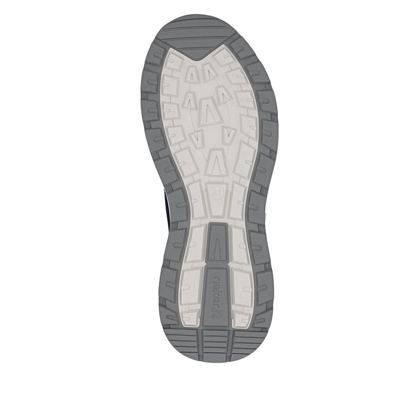Blaugraue Rieker Herren Sneaker Low 06100-15 mit einem Reißverschluss. Schuh Laufsohle.