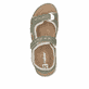 Grüne Rieker Damen Trekkingsandalen 64066-52 mit einem Klettverschluss. Schuh von oben.