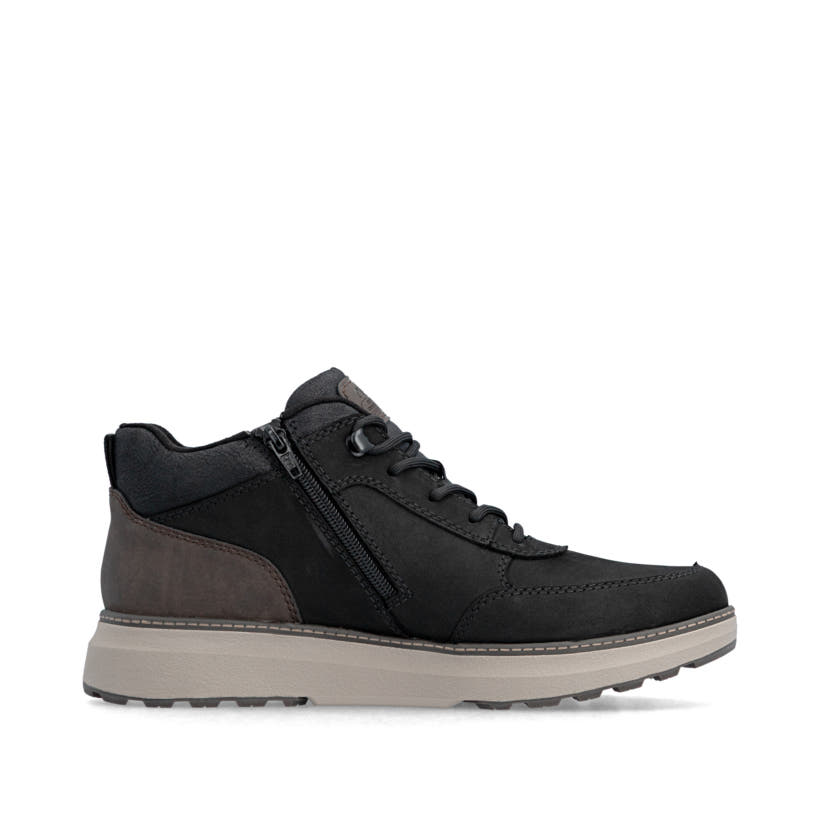 Schwarze Rieker Herren Sneaker High B5501-00 aus Rauleder. Schuh Innenseite.
