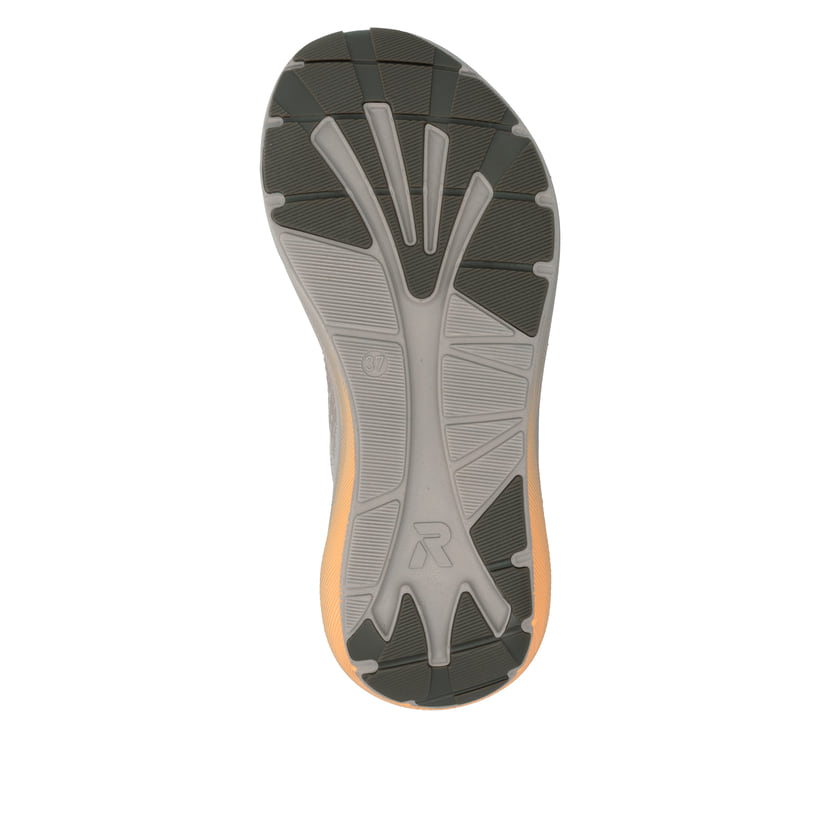 Beige Rieker Sport Damen Sneaker Low W4301-62. Schuh Laufsohle.