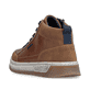 Braune Rieker Herren Sneaker High 37006-25 mit Reißverschluss sowie Extraweite H. Schuh von hinten.