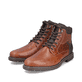 Braune Rieker Herren Schnürstiefel 13740-24 mit wasserabweisender TEX-Membran. Schuhpaar seitlich schräg.