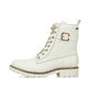 Weiße Rieker Damen Schnürstiefel Y9126-80 mit wasserabweisender TEX-Membran. Schuh Außenseite.