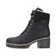 
Tiefschwarze Rieker Damen Schnürstiefel Y8610-00 mit einer Profilsohle mit Blockabsatz. Schuh Außenseite