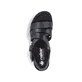 Schwarze Rieker Keilsandaletten 68063-00 mit trendigen Schnalle. Schuh von oben.