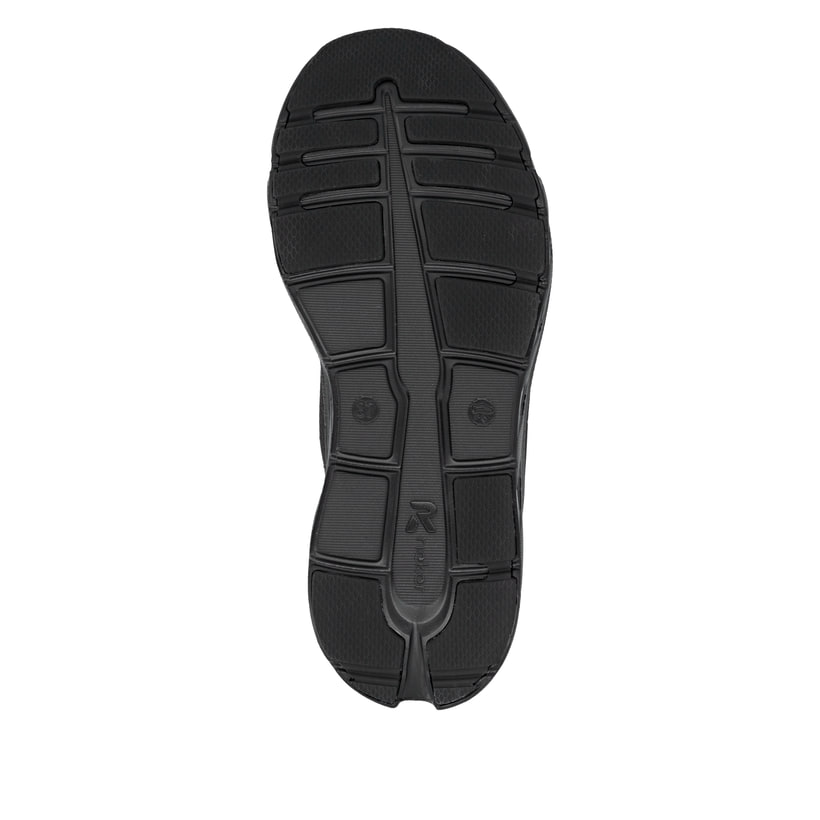 Schwarze Rieker Damen Sneaker High W3570-01 mit wasserabweisender TEX-Membran. Schuh Laufsohle.