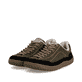 Chaussures à lacets Rieker vertes pour femmes 52303-54 en cuir velours. Chaussures inclinées sur le côté.