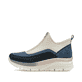 Blaue vegane Rieker Damen Sneaker High 48053-14 mit einem Reißverschluss. Schuh Außenseite.
