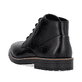 Schwarze Rieker Herren Schnürstiefel 33207-00 aus Glattleder mit einer Schnürung. Schuh von hinten.