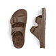 Beige Rieker Herren Pantoletten 21190-64 aus Glattleder mit Schnallen. Schuh von oben, liegend.