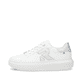 Weiße Rieker Damen Sneaker Low W1204-82 mit einer Schnürung. Schuh Außenseite.