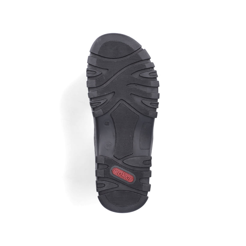 Schwarze Rieker Herren Trekkingsandalen 25055-00 mit einem Klettverschluss. Schuh Laufsohle.