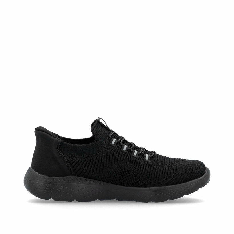 Baskets basses Rieker noires femme M5066-00 avec option easy in facile. Intérieur de la chaussure.