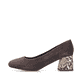 Braune Rieker Pumps 44750-25 aus Rauleder mit einer griffigen Sohle. Schuh Außenseite.