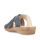 Blaue Rieker Damen Pantoletten 60897-14 mit der schmalen Passform E 1/2. Schuh von hinten.