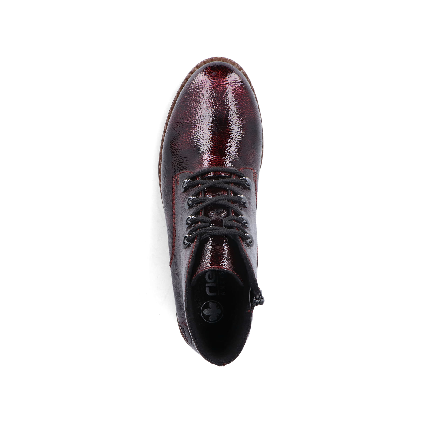 Blaue Rieker Ballerinas 44896-15 mit Klettverschluss sowie Löcheroptik. Schuh Außenseite gespiegelt.