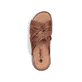 Braune Rieker Herren Pantoletten 25292-24 mit einem Klettverschluss. Schuh von oben.