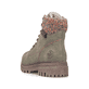 Hellgrüne Rieker Damen Schnürstiefel Y7621-54 mit Strick-Kragen. Schuh von hinten.
