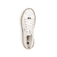 Schwanenweiße Rieker Damen Schnürschuhe 94005-80 mit goldenen Ösen. Schuh von oben.
