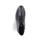 Mitternachtsschwarze Rieker Damen Stiefeletten 73930-00 mit einem Reißverschluss. Schuh von oben.