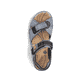 Blaue Rieker Damen Trekkingsandalen 68851-14 mit einem Klettverschluss. Schuh von oben.
