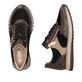 Baskets basses Rieker marron pour femme 49010-25 en cuir suédé. Chaussure vue de dessus, couchée.