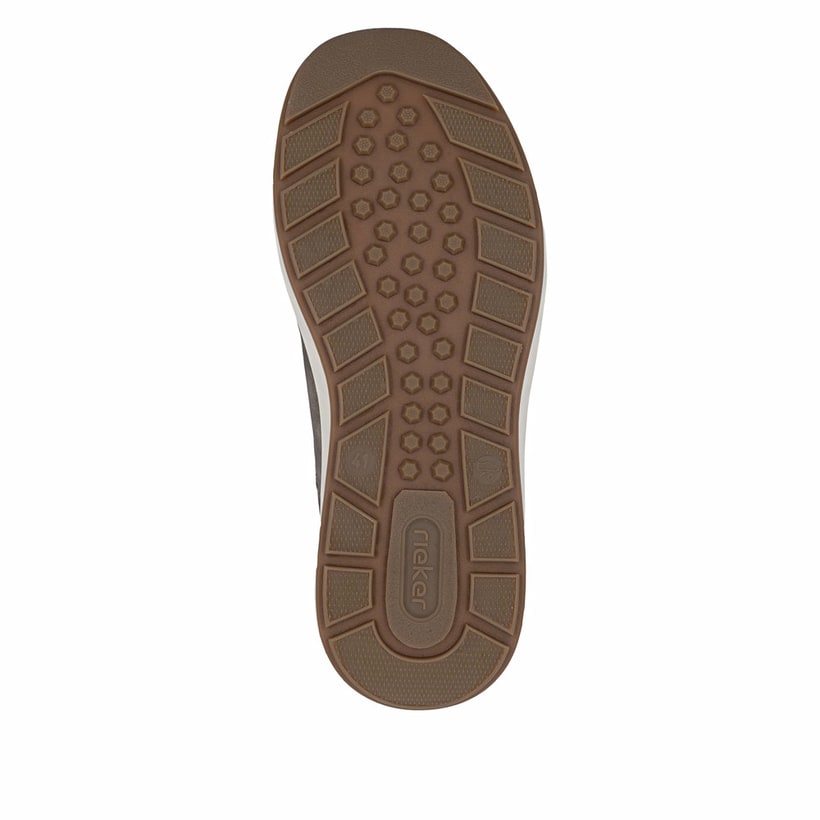 Beige Rieker Herren Sneaker Low 11504-64 mit Reißverschluss sowie Extraweite H. Schuh Laufsohle.