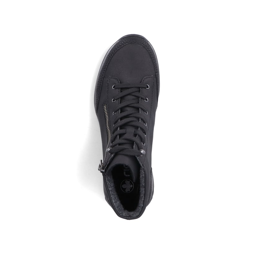 Weiße Rieker Damen Sneaker Low M5520-91 mit einer strapazierfähigen Sohle. Schuh Außenseite gespiegelt.