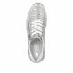 Silberne Rieker Damen Sneaker Low N4316-90 mit einem Reißverschluss. Schuh von oben.