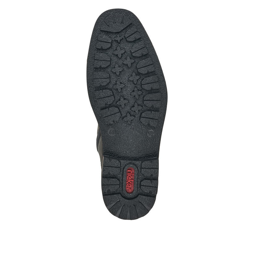 Graue Rieker Herren Schnürstiefel F1311-45 aus Glattleder mit braunen Details. Schuh Laufsohle.