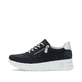 Blaue Rieker Damen Sneaker Low N8114-14 mit einem Reißverschluss. Schuh Außenseite.