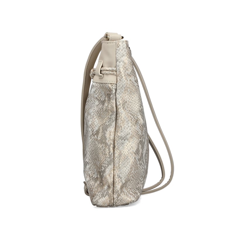 Sac à bandoulière Rieker H1032-90 doré avec motif serpent et fermeture éclair. Côté droit.