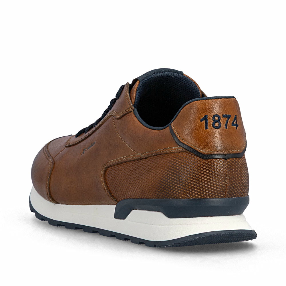 Braune Rieker Herren Schnürschuhe U0314-24 aus Glattleder mit Komfortweite G 1/2. Schuh von hinten.