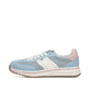 Baskets basses Rieker bleues pour femme L5802-10 avec lacets. Côté extérieur de la chaussure.