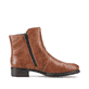 Karamellbraune Rieker Damen Stiefeletten 73450-22 mit Reißverschluss sowie Blockabsatz. Schuh Innenseite