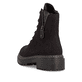 Dunkelbraune Rieker Damen Biker Boots 72617-25 mit Deko-Reißverschluss. Schuh von hinten.