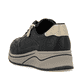 Schwarze Rieker Damen Sneaker Low N9501-00 mit Reißverschluss sowie Extraweite H. Schuh von hinten.