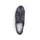 Blaue Rieker Damen Slipper 49956-14, Barfußschuhe mit einem Gummizug. Schuh von oben.