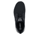 Schwarze Rieker Herren Slipper B9651-00 mit einem Gummizug sowie Komfortweite G. Schuh von oben.