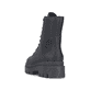 Schwarze Rieker Damen Biker Boots Z9447-00 mit wasserabweisender TEX-Membran. Schuh von oben.