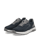 Blaugraue Rieker Herren Sneaker Low 06100-15 mit einem Reißverschluss. Schuhpaar seitlich schräg.