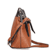 Rieker Handtasche H1652-22 in Braun mit zeitlosem Black-Brown-Design, Reißverschluss und Handyfach. Rechtsseitig.