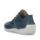 Blaue Rieker Damen Schnürschuhe 52528-14 mit einer extra weichen Decksohle. Schuh von hinten.