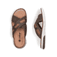 Braune Rieker Herren Pantoletten 25252-25 mit der Komfortweite G 1/2. Schuh von oben, liegend.