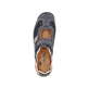 Blaue Rieker Damen Slipper L0575-14 mit einem Klettverschluss. Schuh von oben.