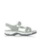 Grüne Rieker Damen Trekkingsandalen 68879-52 mit einem Klettverschluss. Schuh Innenseite.