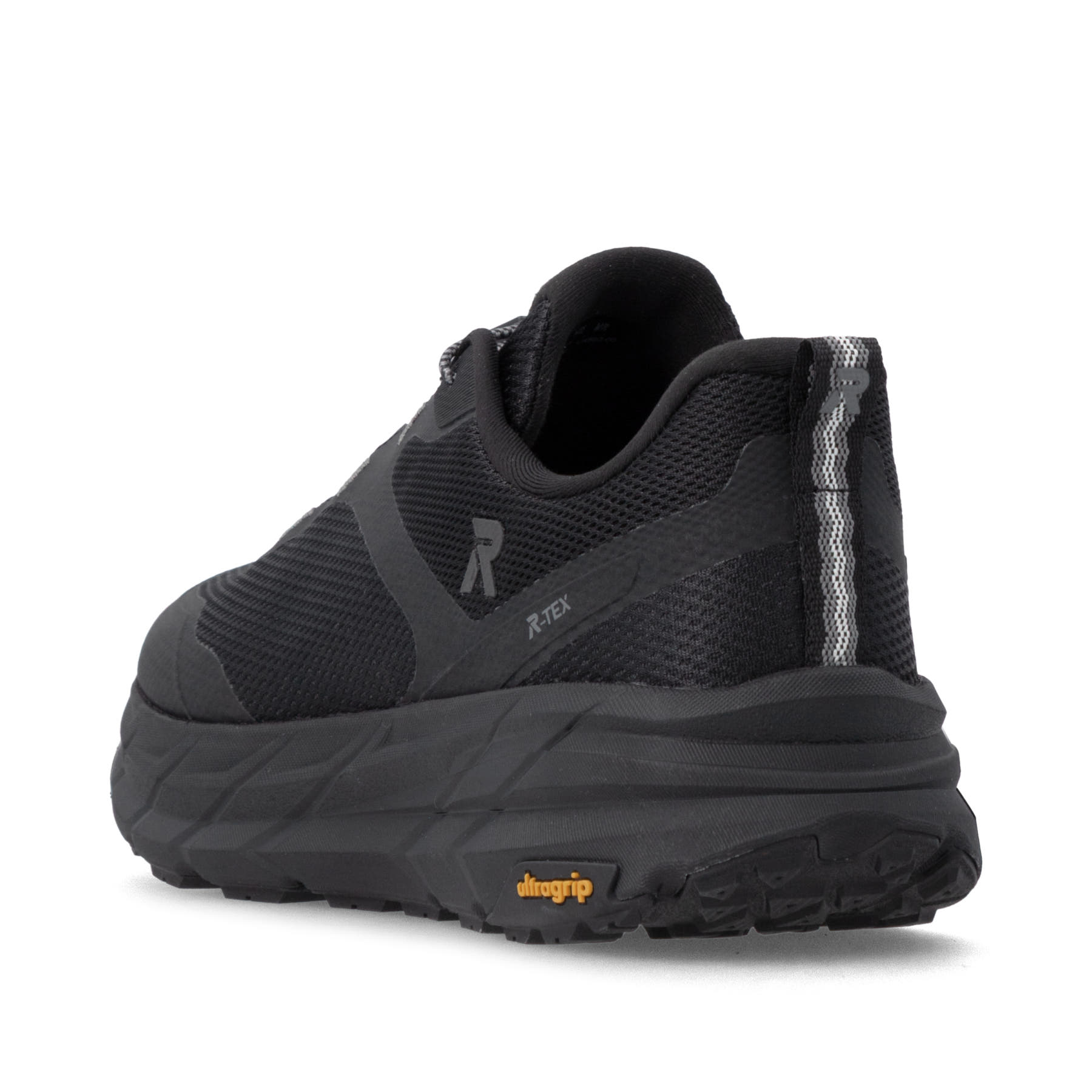 Schwarze Rieker Sport Herren Sneaker Low U4502-00. Schuh von hinten.