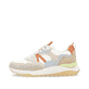 Weiße Rieker Damen Sneaker Low W2501-82 mit Schnürung sowie super leichter Sohle. Schuh Außenseite.