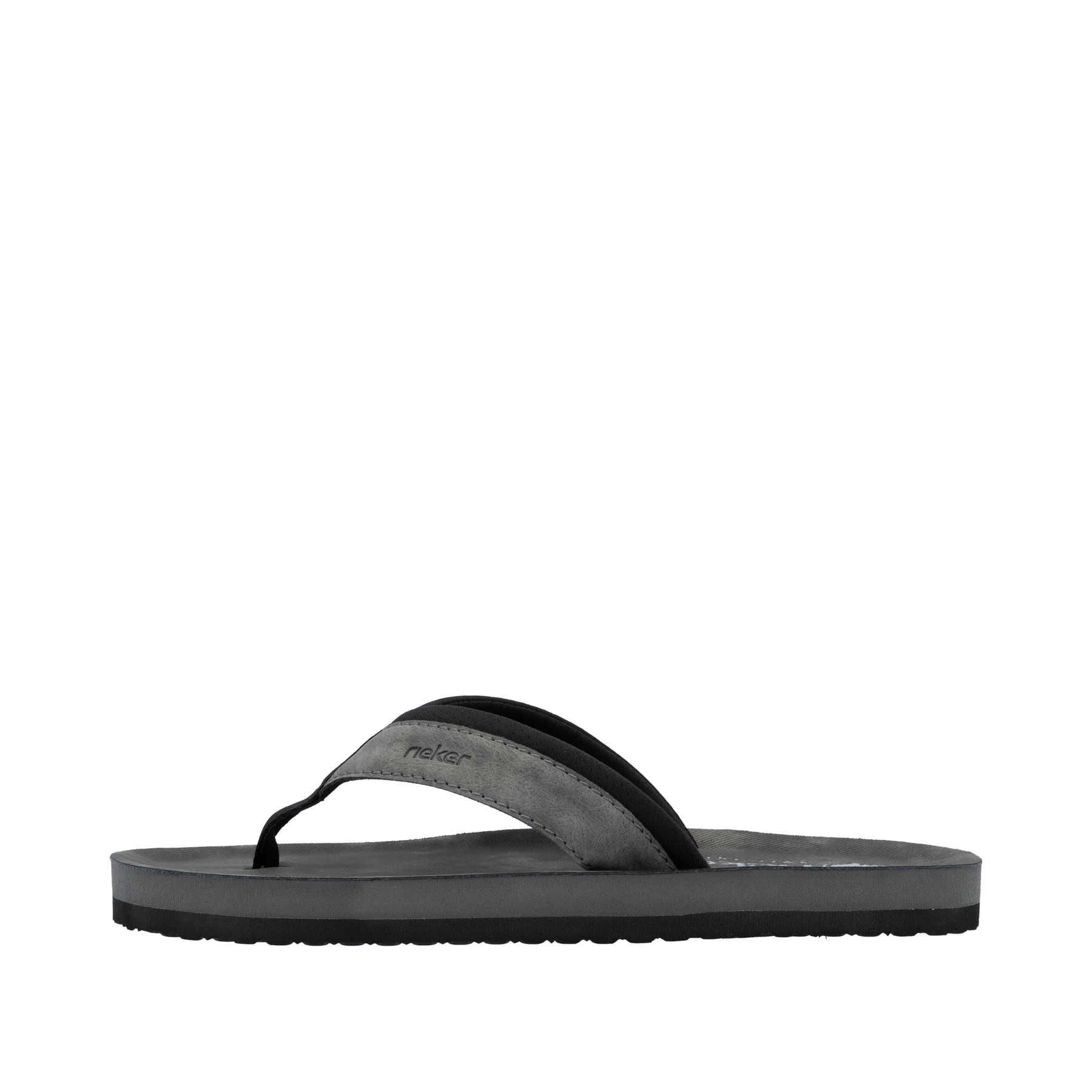 Graue Rieker Herren Zehentrenner 20151-45 mit der Komfortweite G. Schuh Außenseite.