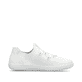 Weiße vegane Rieker Damen Slipper 52854-80, Barfußschuhe mit einem Gummizug. Schuh Innenseite.